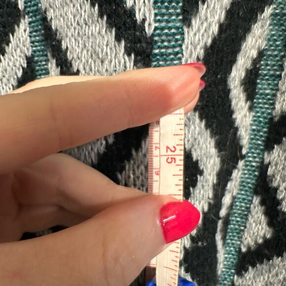 80s Vintage Sweater Mens Medium Green Geometric Grandpa Artsy Abstract Retro - Picture 5 of 6